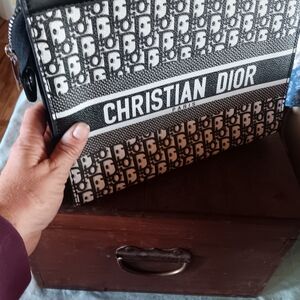 Dior Black and White Clutch with Iconic Pattern